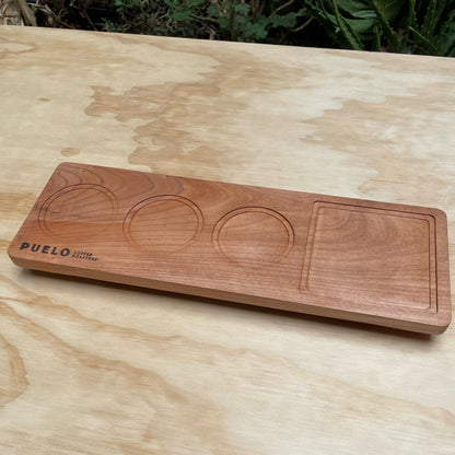 Bandeja 3 Posavasos de Exhibición para Cafetería para 3 Tazas | con Logo Grabado | 38x13,5 cm