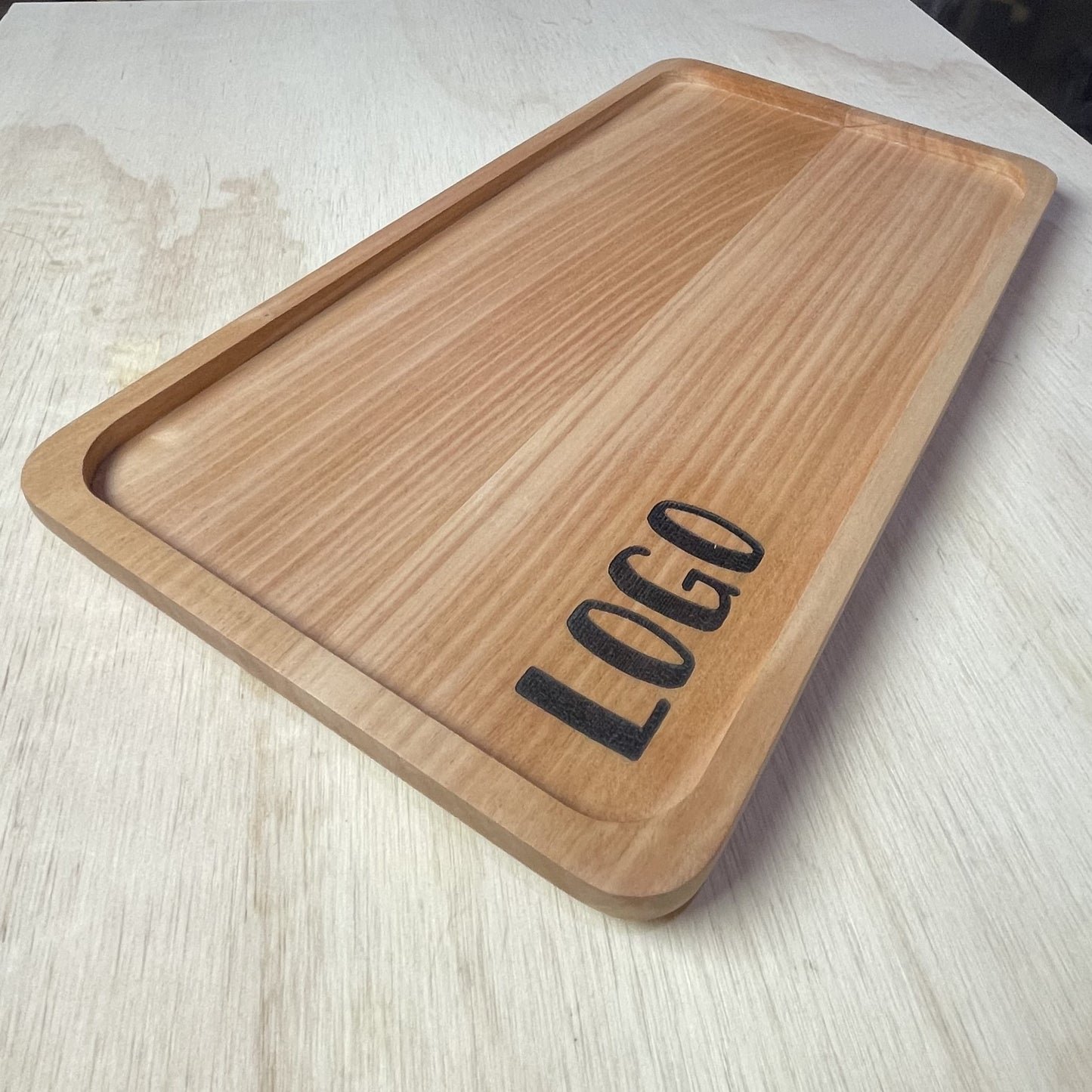 Bandeja Rectangular de Roble | con Grabado de Logo Personalizado | 35 x 20 cm