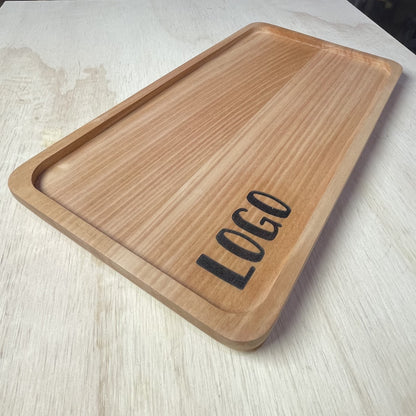 Bandeja Rectangular de Roble | con Grabado de Logo Personalizado | 35 x 20 cm