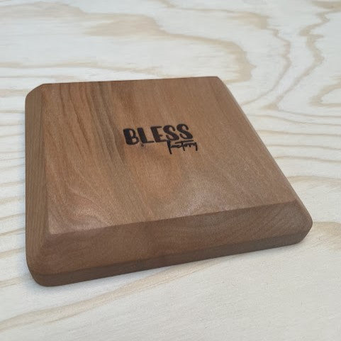 Bandeja Platillo de Roble para Cafeterías | con Logo de Marca Grabado | 13,5x13,5 cm